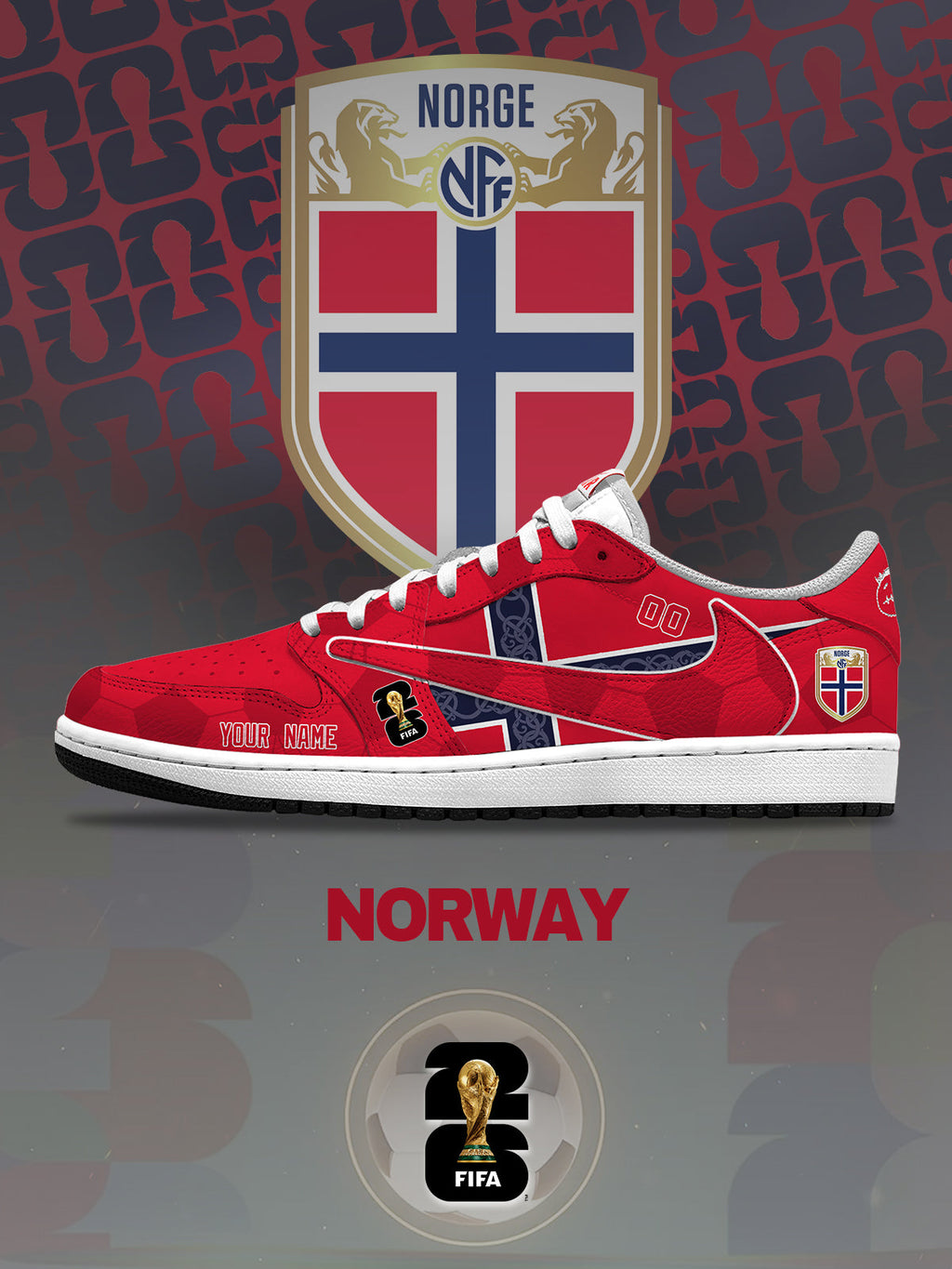 World Cup 2026 Norway V.1 Custom TS Low Sneakers