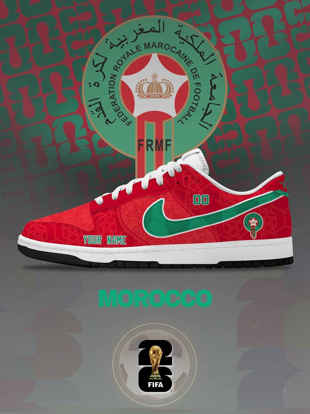 World Cup 2026 Morocco V.1 Custom SB-Style Sneakers