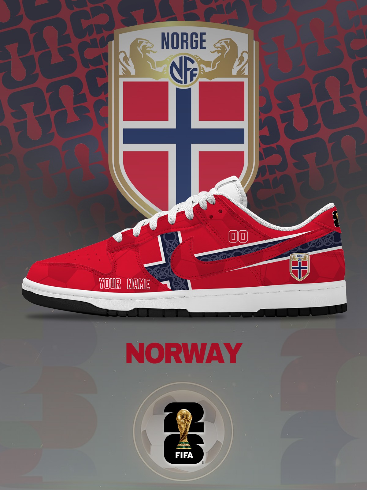 World Cup 2026 Norway V.1 Custom SB-Style Sneakers