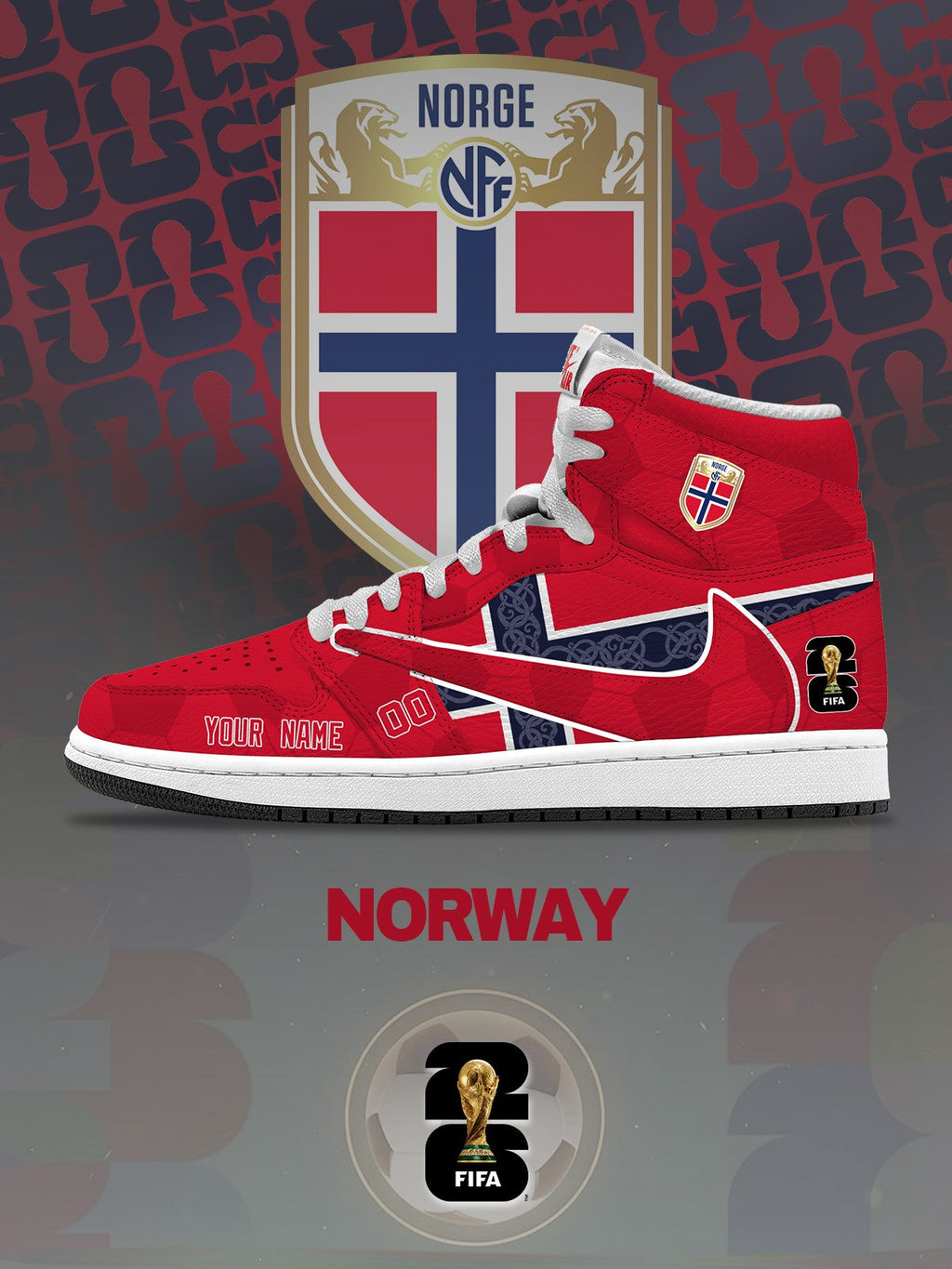 World Cup 2026 Norway V.1 Custom TS High Sneakers