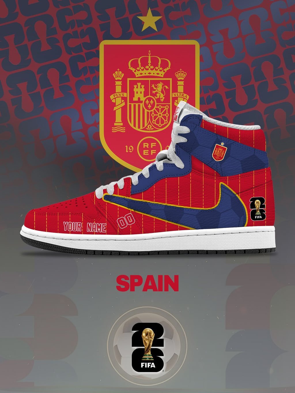 World Cup 2026 Spain V.1 Custom TS High Sneakers