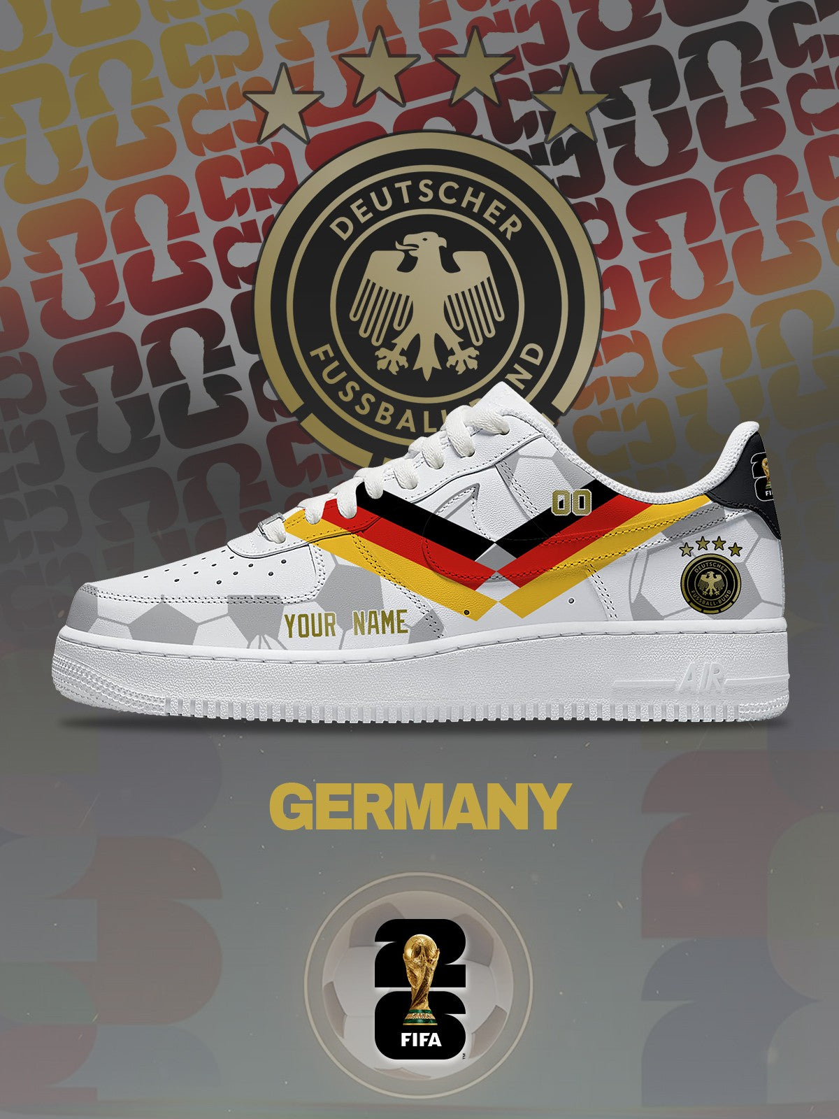 World Cup 2026 Germany V.1 Custom Air-Style Sneakers