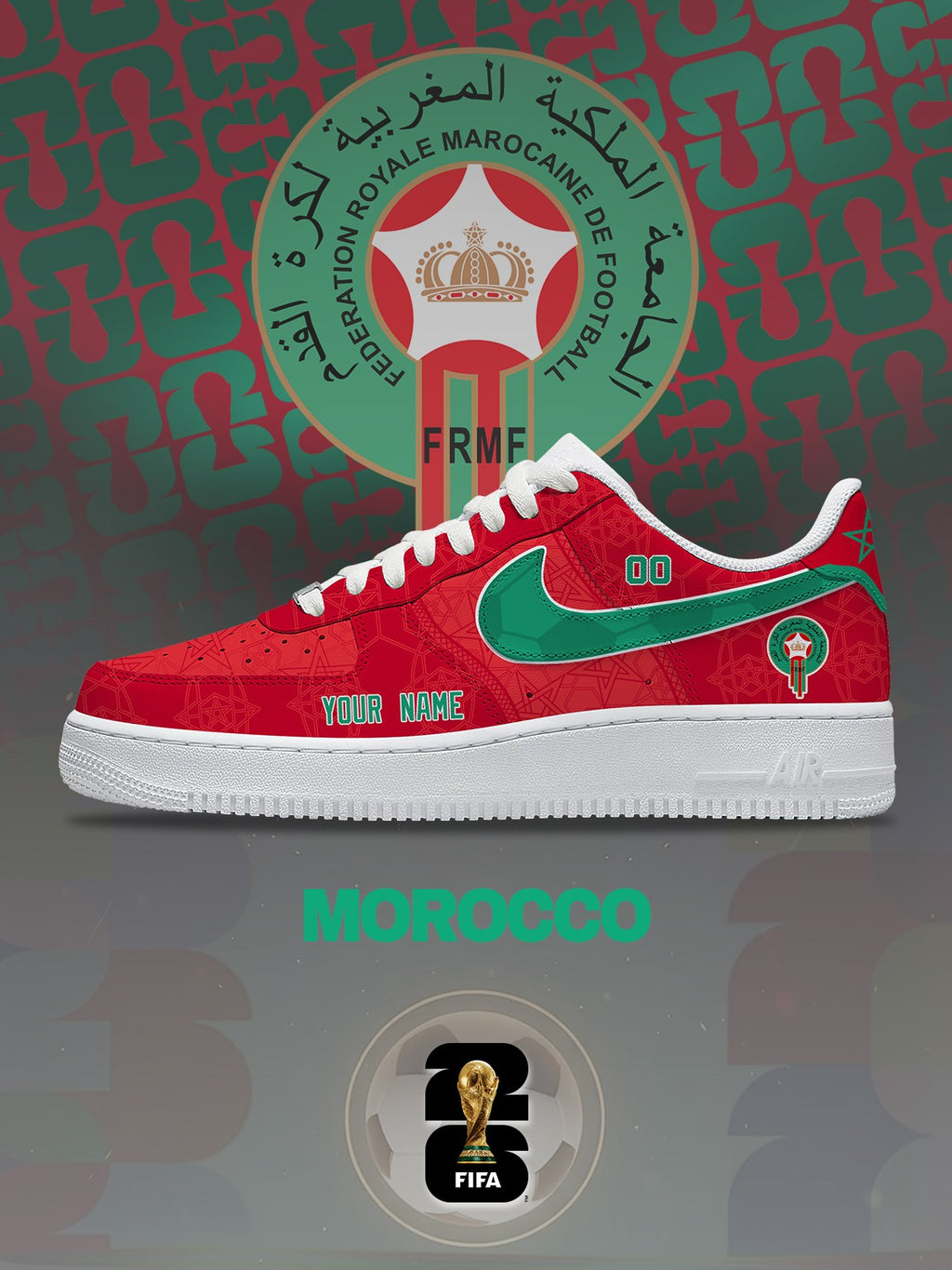 World Cup 2026 Morocco V.1 Custom Air-Style Sneakers